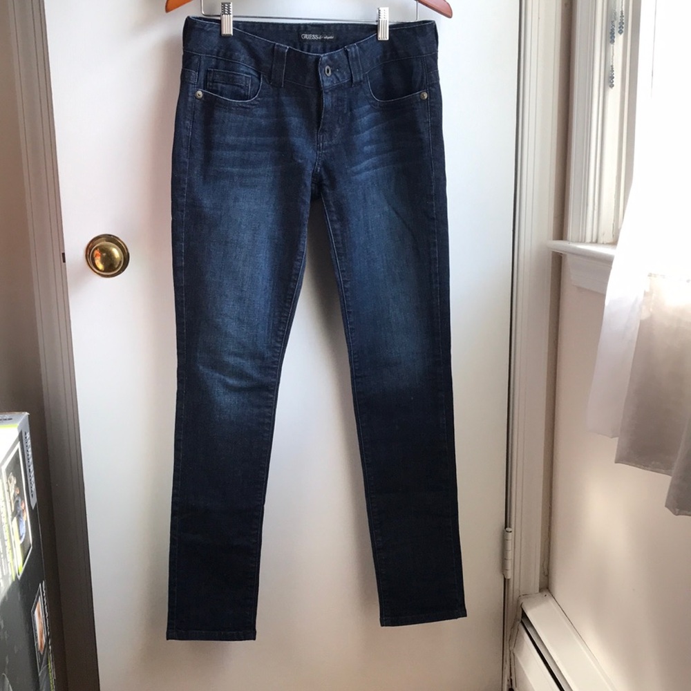 Guess Vintage Y2K Low Rise Dark Blue Straight Leg Jeans